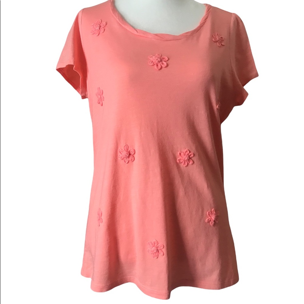 Elle Short Sleeve Knit Top, Size Med.
